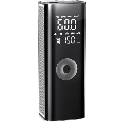 Pompa electrica, 10 bari, portabila, baterie 7800 mAh,afisaj digital LCD, Lanterna LED manometru si presetare presiune cu oprire automata, pentru masina, motocicleta, bicicleta, minge