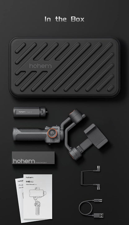 Sistem de stabilizare imagine pentru smartphone Android si IOS, Hohem iSteady M6, stabilizator gimbal cu 3 axe, display OLED, mini trepied, incarcare 400 g