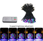 Instalatie de Craciun LED RGB si Alb Cald, cu Baterii, de 15 m, Liniara, cu Telecomanda, Impermeabile, Ajustare Luminozitate, Temporizator, pentru camera, petrecere, interior, exterior, decorare