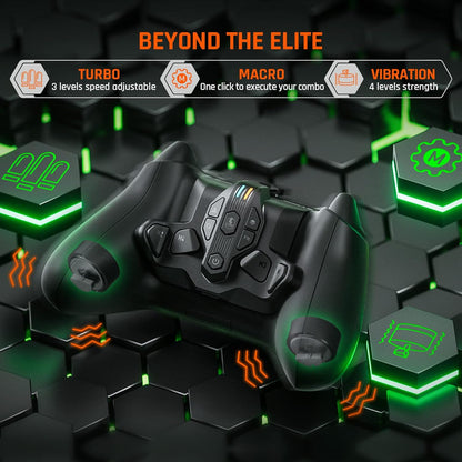 Atasament pentru controler Xbox Seres X/S, gamepad cu butoane aditionale, vibratii, Armor X, acumulator 1300 mAh, adaptor wireless 2.4Ghz, compatibil Xbox One / Switch / PC Windows 10, 11 / PS4