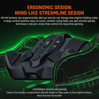 Atasament pentru controler Xbox Seres X/S, gamepad cu butoane aditionale, vibratii, Armor X, acumulator 1300 mAh, adaptor wireless 2.4Ghz, compatibil Xbox One / Switch / PC Windows 10, 11 / PS4