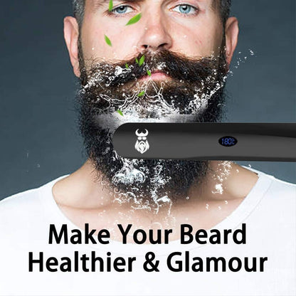 Perie de indreptat parul si barba, VIKICON, wireless, temperatura reglabila, 200 °C, indreptare rapida, negru