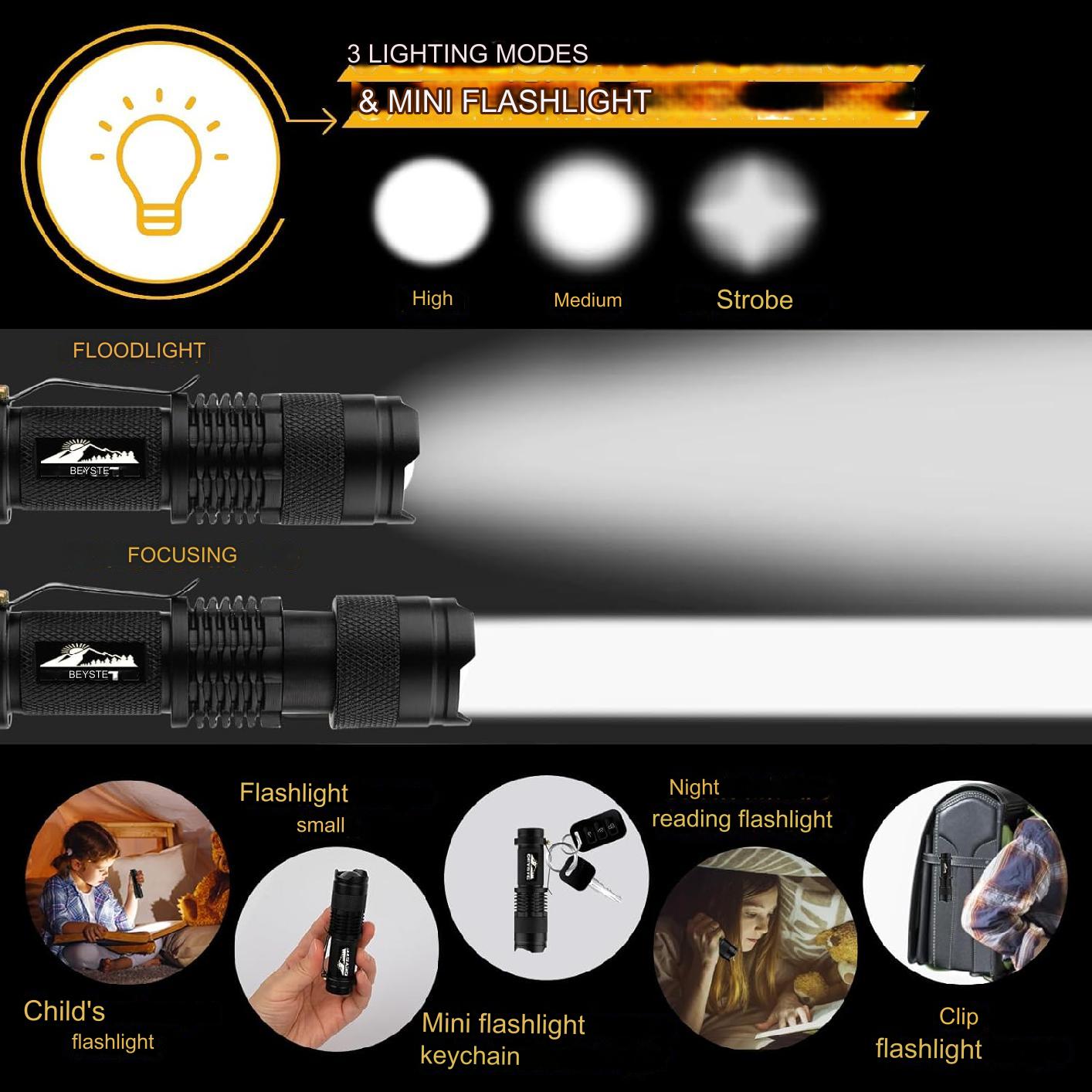 Lanterna tactica LED, din aluminiu, 100.000 lumeni, profesionala, rezistenta la apa IP67, acumulator inclus, cu 2 intrerupatoare, 5 moduri iluminare, incarcare USB, sursa  XHQ100.2, si mini lanterna LED, 800  lumeni, 3 moduri iluminare, compacta