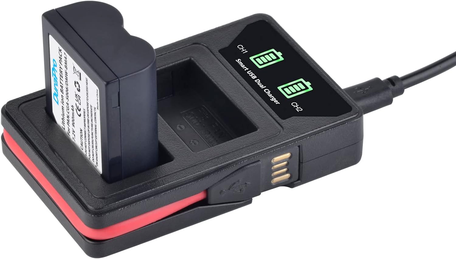 Set de 2 acumulatori GR-S006e CGA-S006 900 mAh cu incarcator dual pentru Panasonic CGA-S006E, CGA-S006, CGR-S006A, DMW-BMA7,Panasonic Lumix DMC-FZ18 DMC-FZ28 DMC-FZ30 DMC-FZ35 DMC-FZ38 DMC-FZ50 DMC-FZ7 DMC-FZ8
