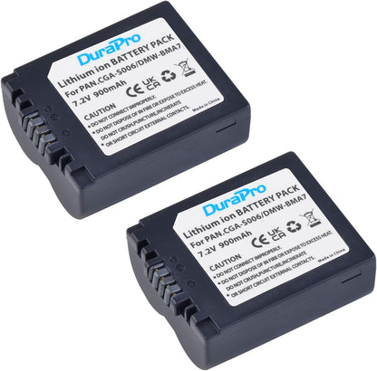 Set de 2 acumulatori GR-S006e CGA-S006 900 mAh cu incarcator dual pentru Panasonic CGA-S006E, CGA-S006, CGR-S006A, DMW-BMA7,Panasonic Lumix DMC-FZ18 DMC-FZ28 DMC-FZ30 DMC-FZ35 DMC-FZ38 DMC-FZ50 DMC-FZ7 DMC-FZ8