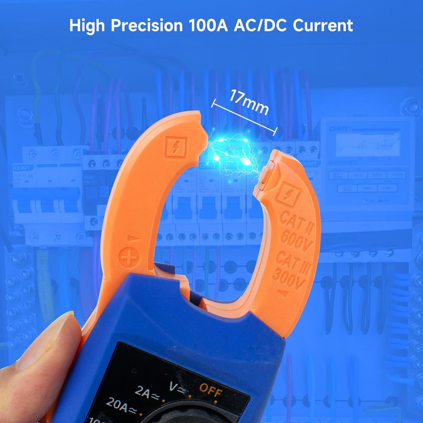 Clampmetru digital/multimetru (cleste ampermetric) OWON CM2100B 20000 de counts,  portabil 600V/100A, Bluetooth, AC/DC, rezistenta, capacitatea, frecventa, continuitatea, tester fire, geanta depozitare