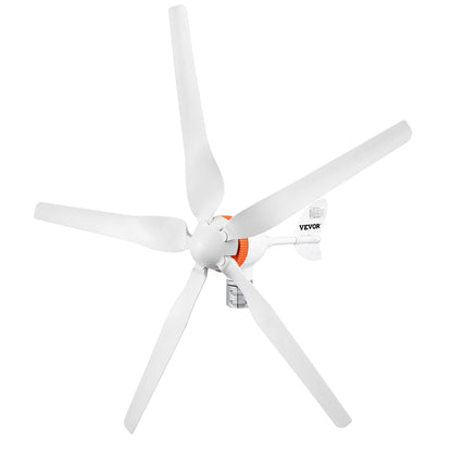 Kit turbina eoliana, 500 W/12 V/29A, cu controler MPPT, cu 5 lame, 900 rpm, rotatie 360°, VEVOR, generator pentru rulota, barca, casa, alb