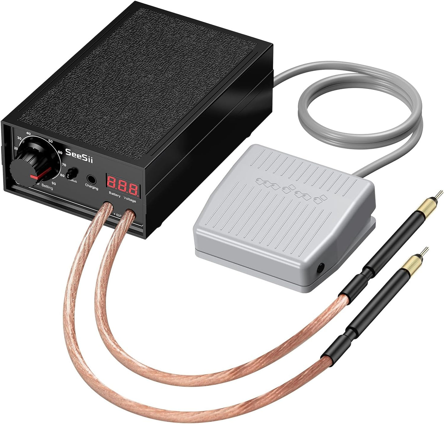 Aparat de sudura in puncte, Dual Pulse, 8000 W, portabil, 10-90 de niveluri, display, 0,1 mm, 0,3 mm, cu banda de nichel, pentru lipit acumulatori, Seesii