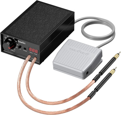 Aparat de sudura in puncte, Dual Pulse, 8000 W, portabil, 10-90 de niveluri, display, 0,1 mm, 0,3 mm, cu banda de nichel, pentru lipit acumulatori, Seesii