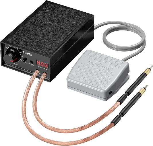 Aparat de sudura in puncte, Dual Pulse, 8000 W, portabil, 10-90 de niveluri, display, 0,1 mm, 0,3 mm, cu banda de nichel, pentru lipit acumulatori, Seesii