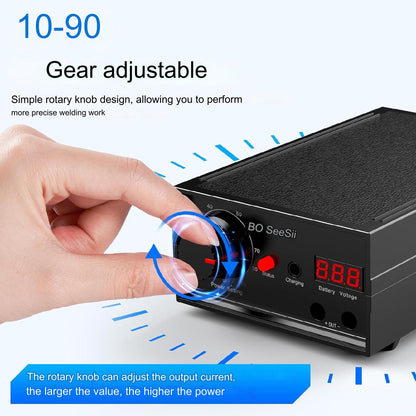 Aparat de sudura in puncte, Dual Pulse, 8000 W, portabil, 10-90 de niveluri, display, 0,1 mm, 0,3 mm, cu banda de nichel, pentru lipit acumulatori, Seesii