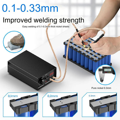Aparat de sudura in puncte, Dual Pulse, 8000 W, portabil, 10-90 de niveluri, display, 0,1 mm, 0,3 mm, cu banda de nichel, pentru lipit acumulatori, Seesii