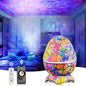 Proiector de stele LED, lumina de noapte cu telecomanda si difuzor Bluetooth,14 efecte de lumina, cu 19 sunete naturale, stil ou de dinozaur, efect Aurora, ceata, lumina selenara