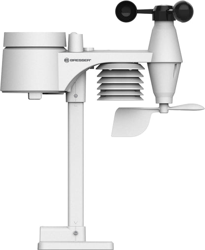 Statie Meteo profesionala 7 in 1, Bresser, cu afisaj LCD, prognoza meteo 12 h, alarma, viteza si directia vantului, umiditate, pluviometru, barometru, anemometru, temperatura, fazele lunii, data