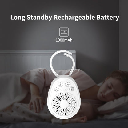 Dispozitiv generare sunete albe, 20 melodi pentru bebelusi si copii, wireless, temporizator, autonomie 30h, reincarcabil, acumulator 1000 mAh, alb