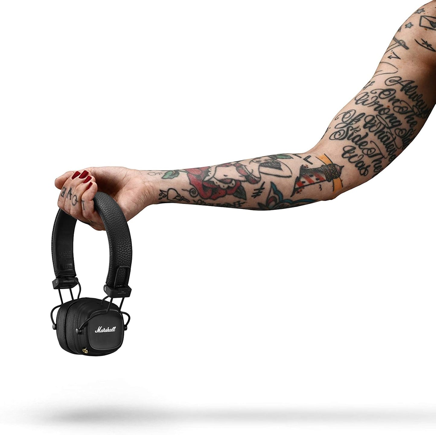 Casti Bluetooth On-Ear Marshall Major IV, pliabile, autonomie 80h, incarcare Wireless, Bluetooth 5.0, control cu buton, Jack 3.5 mm, negre