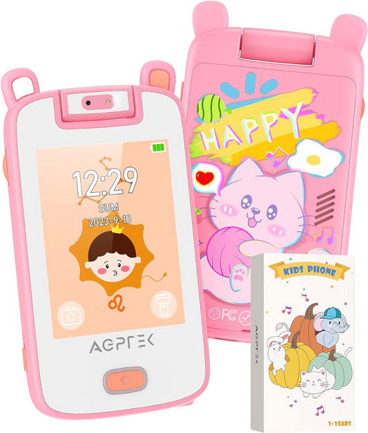 MP3 Player pentru copii, cu display 2.8 inch, design ursulet, touch screen, camera 180°, cu 20 aplicatii incorporate, calculator, ceas cu alarma, jocuri, redare video, pedometru de 32 GB, roz