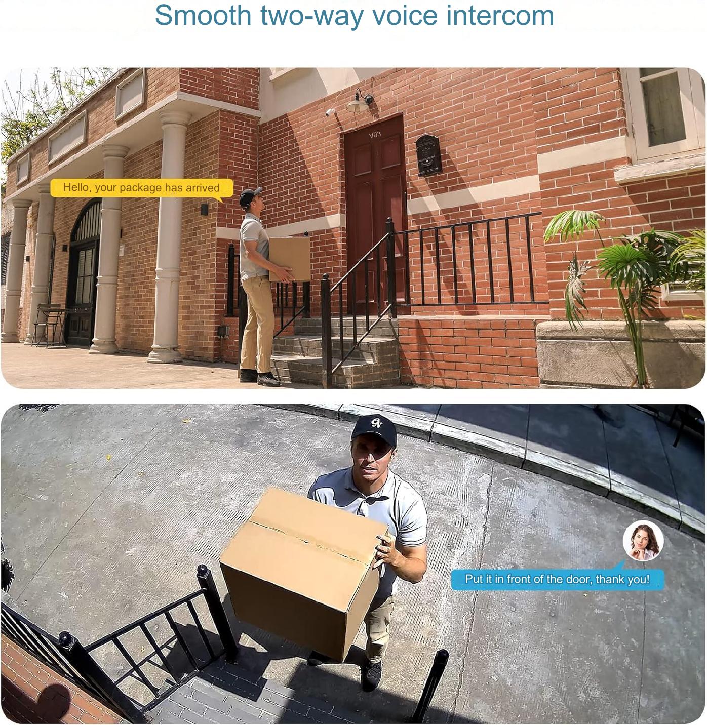 Camera Supraveghere WiFi, 2K, 4MP, 2560x1440, detectare si urmarire umana AI, difuzor incorporat, Slot Card SD,  Comunicare Biredictionala, Intelligent tracking, PTZ, Vedere nocturna 10 m, impermeabila IP65, Senzor Miscare, Lumina LED, Alarma, Alb