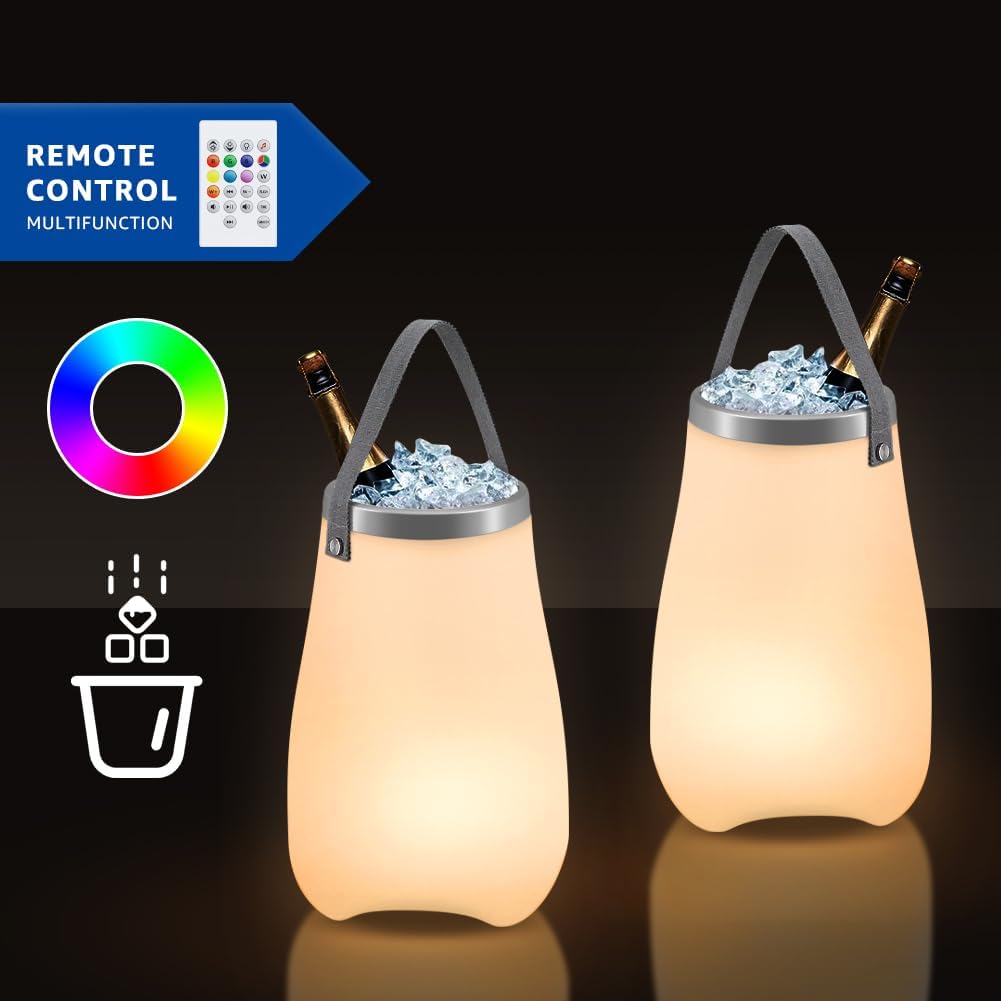 Frapiera cu lumina ambientala, bluetooth si difuzor integrat, lumina LED, impermeabila IP54, design minimalist, pentru racit bauturi, malux