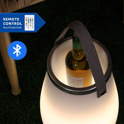 Frapiera cu lumina ambientala, bluetooth si difuzor integrat, lumina LED, impermeabila IP54, design minimalist, pentru racit bauturi, malux