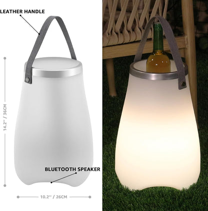 Frapiera cu lumina ambientala, bluetooth si difuzor integrat, lumina LED, impermeabila IP54, design minimalist, pentru racit bauturi, malux