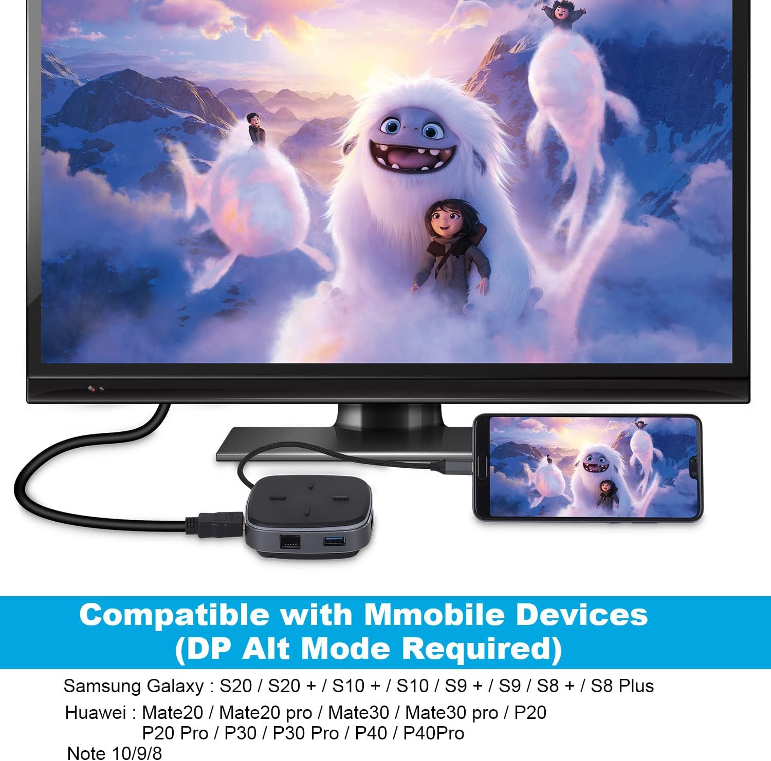 Hub adaptor USB-C, statie de andocare 9 in 1cu HDMI 4K, LAN RJ45, PD 100W, 3 USB-A 3.0, Cititor SD / TF, pentru transfer de date USB-C
