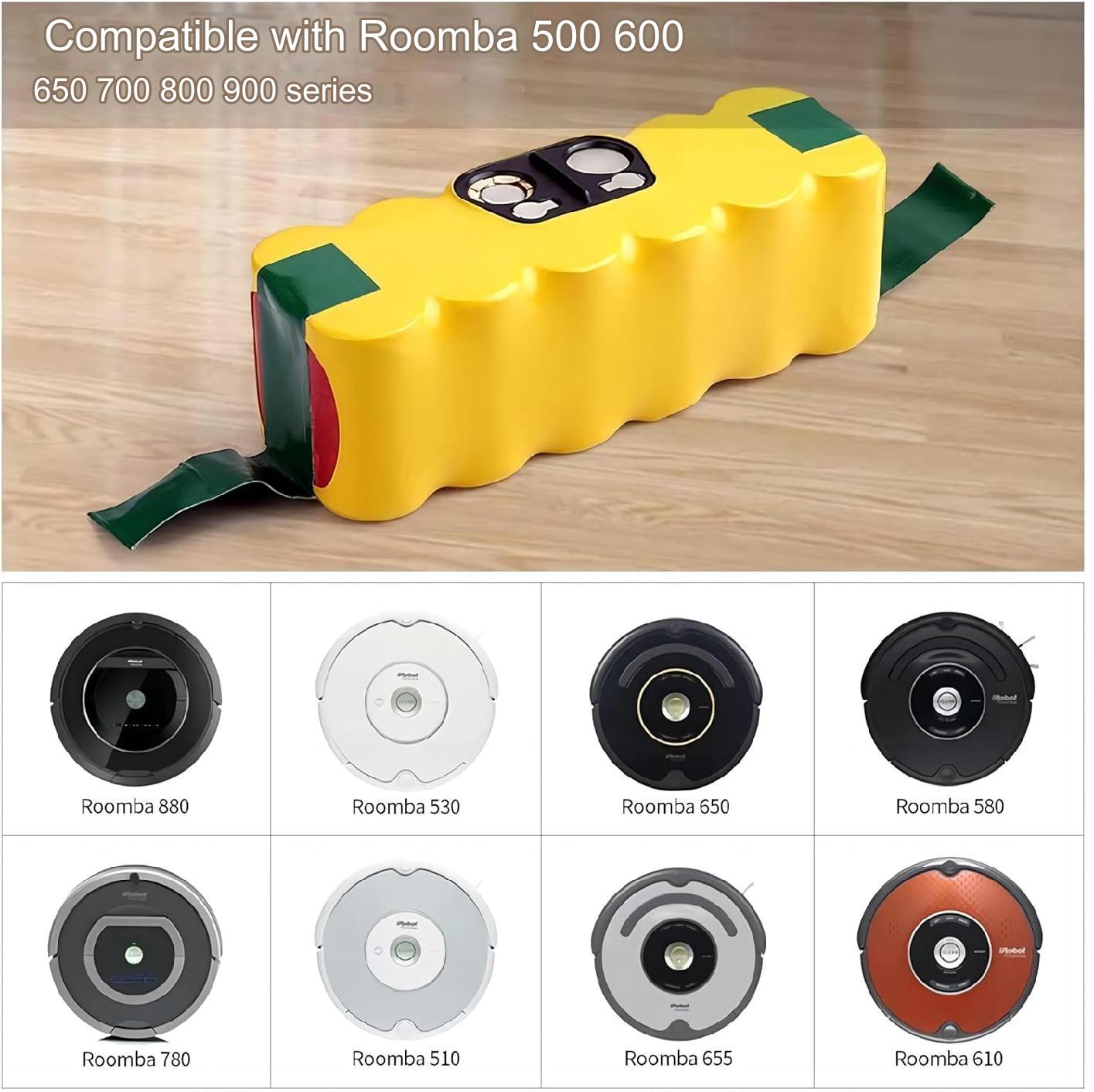 Acumulator compatibil iRobot Roomba 4050 mAh, 14.4 V, Roomba R3 500/600/700/800/900 seria 500/510/531/535/540/550/552/560/570/580/5095/500/500/531/535/660/700/760/770/780/790/800/870/900
