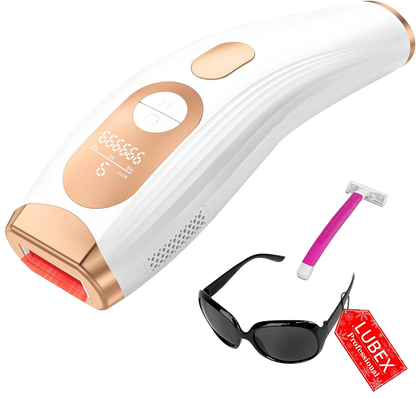 Epilator laser IPL, cu 999.900 de impulsuri luminoase, 3 moduri functionale HR/SC/RA, 9 intensitati, rapid, regenerare piele si indepartare acnee, alb