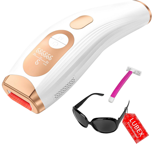 Epilator laser IPL, cu 999.900 de impulsuri luminoase, 3 moduri functionale HR/SC/RA, 9 intensitati, rapid, regenerare piele si indepartare acnee, alb
