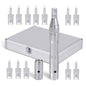 Aparat masaj facial tip stilou, dermapen, wireless, 12 capete rezerva cu 12 ace din titan, reglabil de la 0,25 la 2,5 mm, 5 trepte de intensitate, regenerarea pielii, argintiu