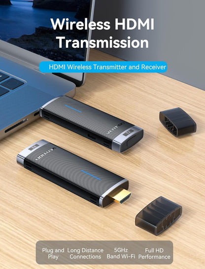 Kit Extender HDMI Wireless, 1920×1080@60Hz , pana la 40m, cu suport Plug and Play Adaptor HDMI 2,4/5GHz, Vention