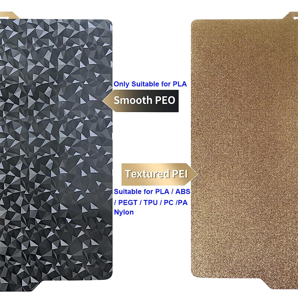 Suprafata de printare cu 2 fete, pentru imprimanta 3D, texturat si neted, 257,5x257,5 mm, Placa PEI si PEO, flexibila, compatibila cu Bambu Lab X1/P1P/P1S