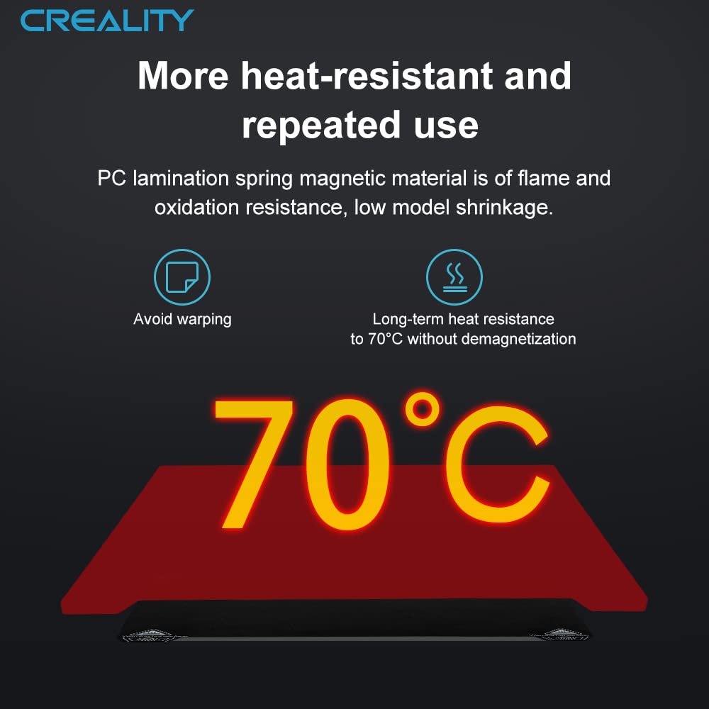 Suprafata de printare magnetica, pentru imprimanta 3D, 235 x 235 mm, placa flexibila PEI pentru Ender 3/3 V2/3 Pro/5/5 Pro Ender 3 S1 Pro/3 Neo/3 V2 Neo, Creality, Negru