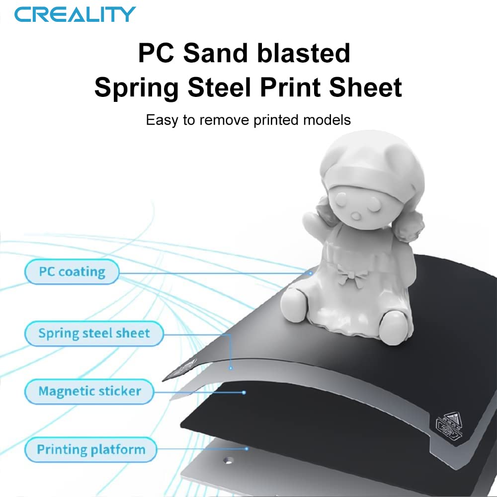 Suprafata de printare magnetica, pentru imprimanta 3D, 235 x 235 mm, placa flexibila PEI pentru Ender 3/3 V2/3 Pro/5/5 Pro Ender 3 S1 Pro/3 Neo/3 V2 Neo, Creality, Negru