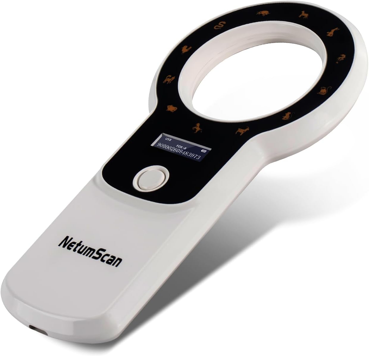 Cititor cipuri animale portabil, cu display OLED, reincarcabil, suporta tehnologie ISO 11784/11785 si ID64 RFID, stocare date, pentru caini, pisici si crotalii ureche