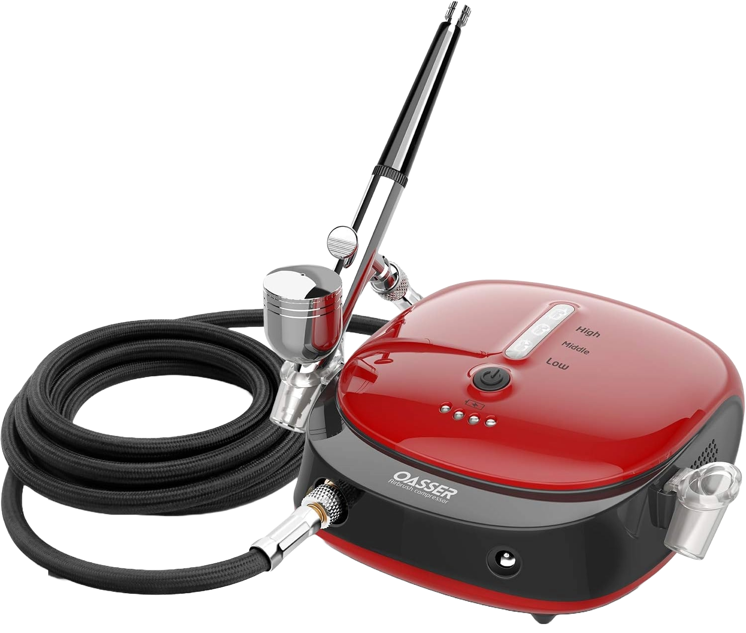 Kit Mini Compresor Aerograf, Reincarcabil 1000 mAh, Airbrush cu duza de 0.3 mm, presiune reglabila pe 3 nivele, pentru Manichiura, Pictura corp, Tatuaj semipermanent, Ornare torturi