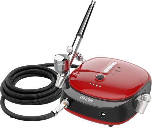 Kit Mini Compresor Aerograf, Reincarcabil 1000 mAh, Airbrush cu duza de 0.3 mm, presiune reglabila pe 3 nivele, pentru Manichiura, Pictura corp, Tatuaj semipermanent, Ornare torturi