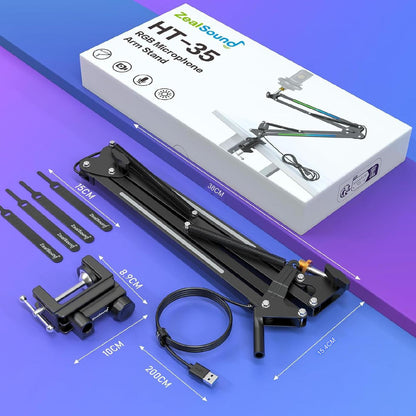 Set Brat RGB cu menghina cu suport pentru microfon si Filtru ,stand , Profesional , Adjustabil