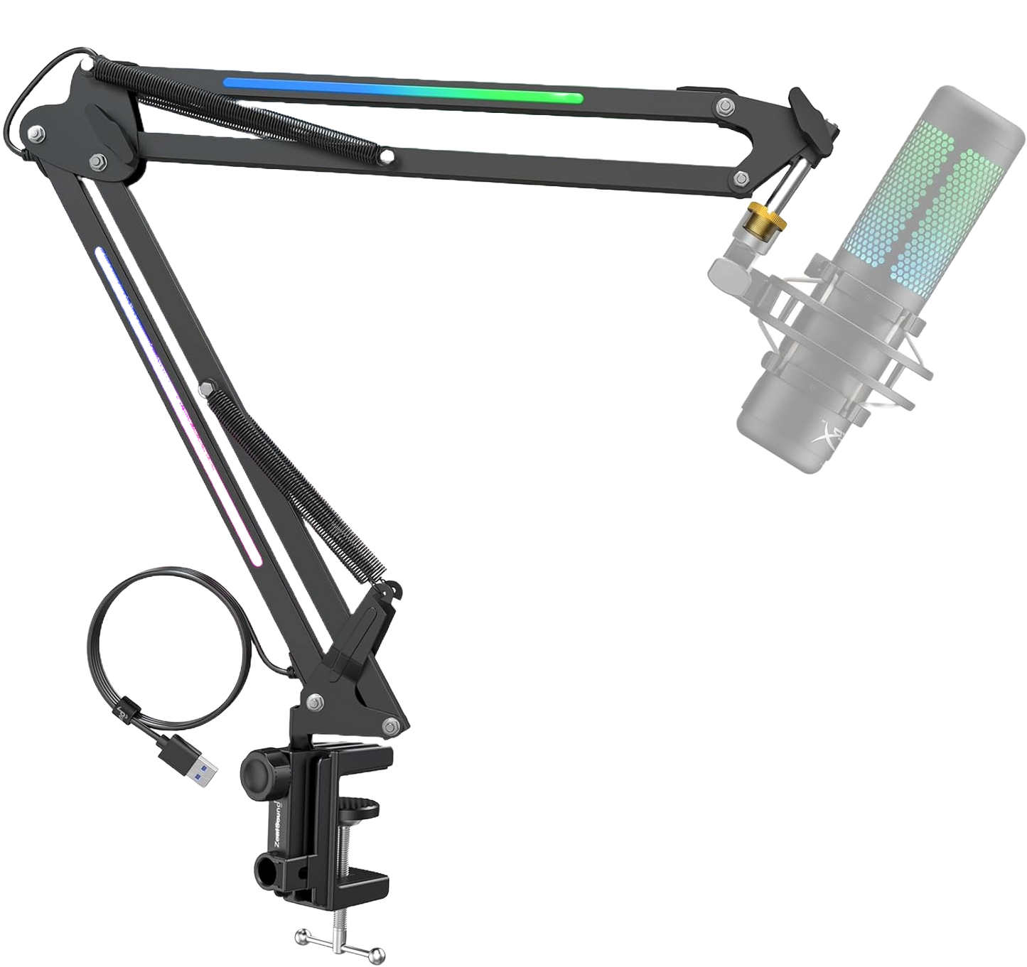 Set Brat RGB cu menghina cu suport pentru microfon si Filtru ,stand , Profesional , Adjustabil
