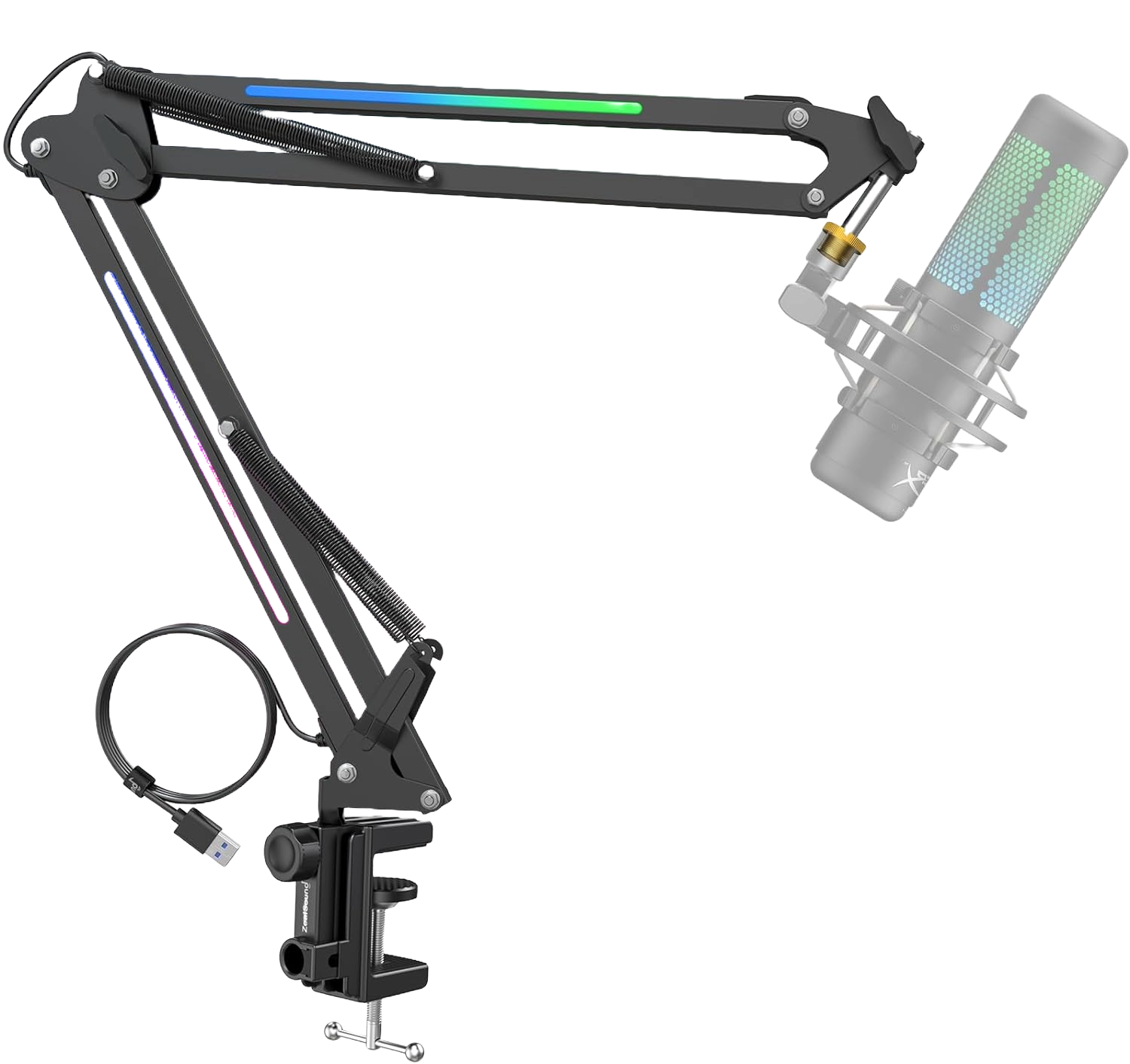 Set Brat RGB cu menghina cu suport pentru microfon si Filtru ,stand , Profesional , Adjustabil