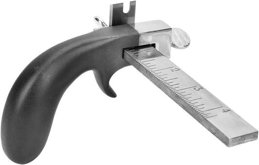 Instrument reglabil de taiat manual, pentru confectionarea curelelor din piele cu 3 lame de schimb si maner din aluminiuv