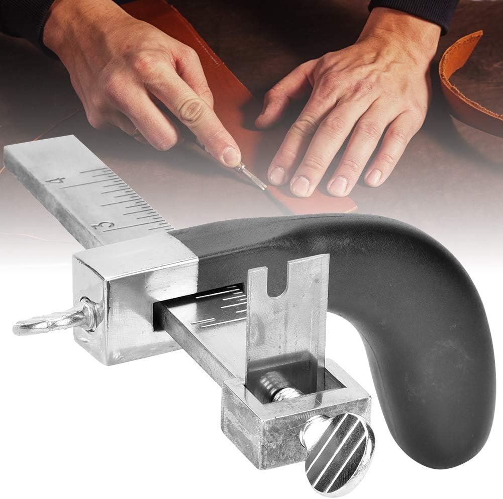 Instrument reglabil de taiat manual, pentru confectionarea curelelor din piele cu 3 lame de schimb si maner din aluminiuv