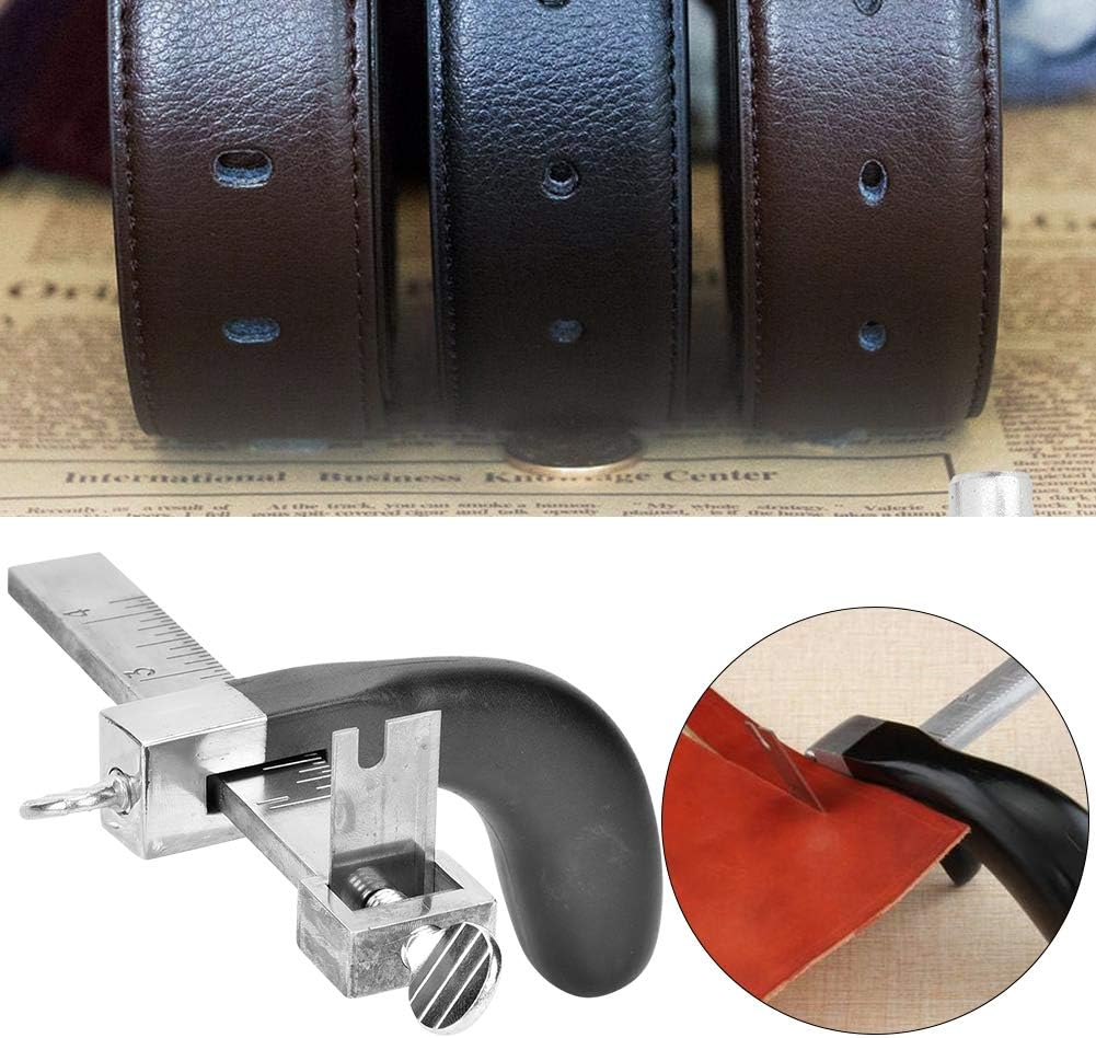Instrument reglabil de taiat manual, pentru confectionarea curelelor din piele cu 3 lame de schimb si maner din aluminiuv