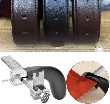 Instrument reglabil de taiat manual, pentru confectionarea curelelor din piele cu 3 lame de schimb si maner din aluminiuv