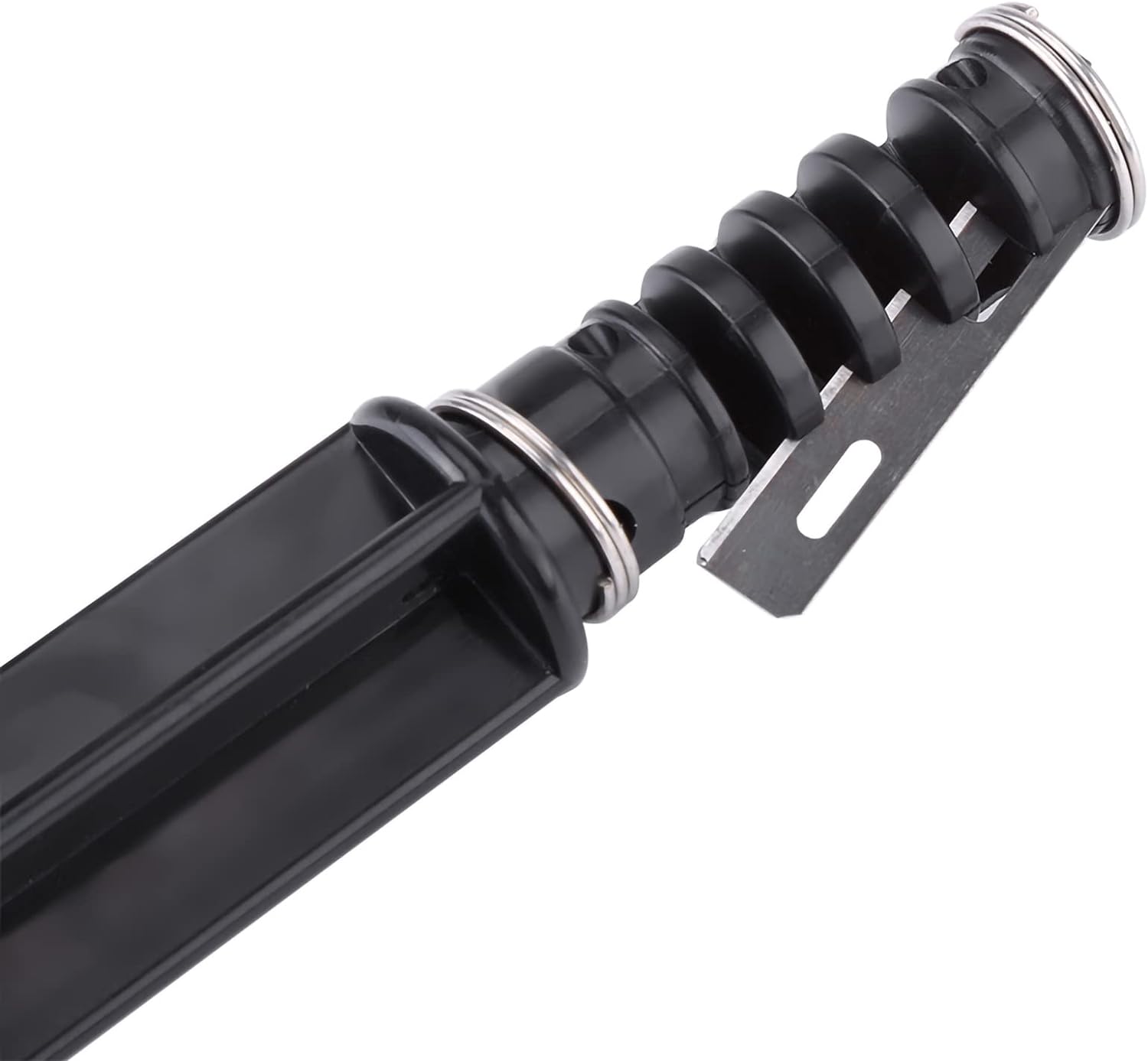 Instrument manual de taiere, snur din piele, cu 3 lame, de 4 mm, 5 mm, 6 mm, negru