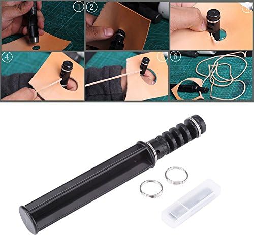 Instrument manual de taiere, snur din piele, cu 3 lame, de 4 mm, 5 mm, 6 mm, negru