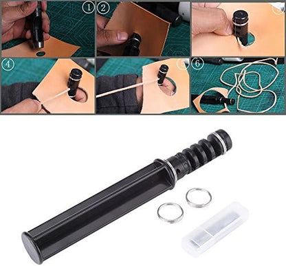 Instrument manual de taiere, snur din piele, cu 3 lame, de 4 mm, 5 mm, 6 mm, negru