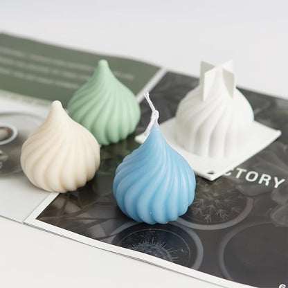 Set 6 matrita de silicon pentru lumanari, 100x fitile, 2x suport fitil, 1x ac de gaurit, din silicon alimentar, 3D, netoxice, inodore, flexibile si durabile, pentru confectionare lumanari, sapunuri, si prajituri, mousse, dulciuri, ciocolata, inghetata