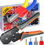 Set cleste de sertizat hexagonal pini connectori cu 1200 bucati terminale conductori 0.08 - 16 mm