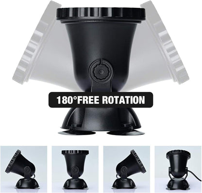 Set de 4 lampi subacvatice pentru piscina, acvariu, iaz, fantana arteziana, LED RGB, cu control prin telecomanda, impermeabile IP68, luminozitate reglabila, 36 LED-uri, rotatie 180 de grade, negru